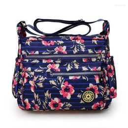 Evening Bags Flowers Shoulder For Women Lady Rural Style Messenger Oxford Waterproof Crossbody Black Fashion Cloth Satchels