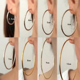 Hoop Earrings 1pair Punk Set Big Circle Jewelry For Women Girls Steampunk Ear Clip Fashion Ring Accessories