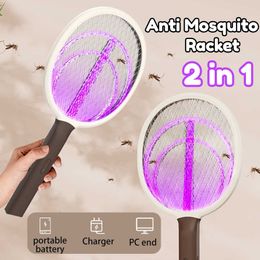 Pest Control 2 in 1 USB Swatter Electric 3000V Rechargeable Mosquito Killer Fly Racket Home Indoor Anti Insect Bug Zapper 0129