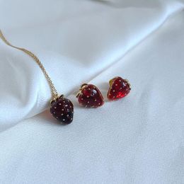 Dangle Earrings Charm Translucent Strawberry Earring For Women Cute Fashion Fruit Ear Jewellery Accessories