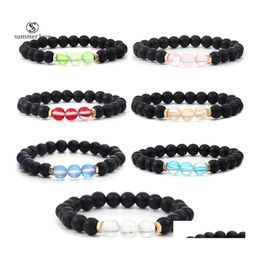 Link Chain Colorf Spectrolite Crystal Adjustable Bracelet Imitation Agate Bead For Women Lucky Jewelry Giftz Drop Delivery Bracelets Dhasu