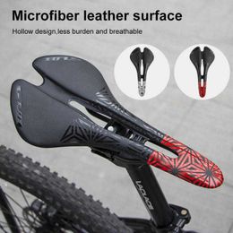 Saddles Saddle Shock Absorbing Hollow MTB Cycling Road Mountain Bike Breathable Soft Seat Cushion Bicycle Accessories 0130