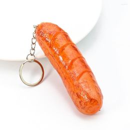 Keychains Simulation PVC Roast Sausage Keychain Snack Dessert Dog Pendant Cevapcici Key Ring Fast Food Purse Chains Ornament Jewellery