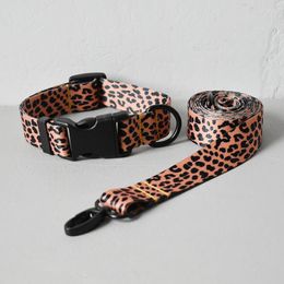 Dog Collars Leopard Colour Suit Pet Accessories Designe For Beagle Adjustable Safety Clasp Printing Collar Decorations Items