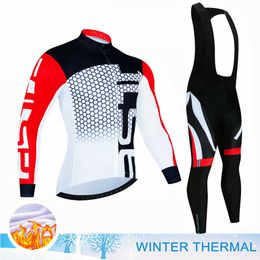 s 2023 Pro Winter Thermal Fleece Jersey Long Sleeve Bicycle Clothing MTB Bike Wear Maillot Ropa Ciclismo Cycling Set Z230130