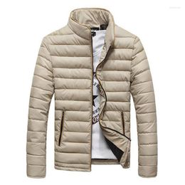 Men's Down Autumn Winter Men Coat Nice Tide Design Fashion Parka Stand Collar Warm Jacket 4 Solid Colors Asian Size