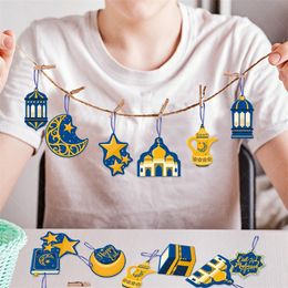 10PCS/Set EID Lasser Bairam Party Decoration Pendant Star Castle Scene Decoration Middle East Festival