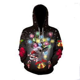 Men's Hoodies 2023 Fashion Ugly Christmas Women Santa Claus Large Size Novelty Snowman 3D Hooded Sweate