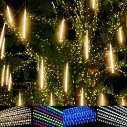 Strings Year 30/50cm Meteor Shower Rain 8 Tubes LED String Lights Waterproof Christmas Outdoor Patio Wedding Tree Party Decoration