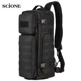 Outdoor Bags Men Chest Sling Backpack Men's Bags One Single Shoulder Man Large Travel Military Backpacks Molle Bags Outdoors Rucksack XA495WA T230129
