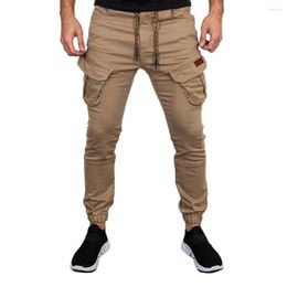 Men's Pants Stylish Men Overalls Good Touch Bottoms Lace-up Straight Cargo Trousers