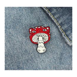 Pins Brooches Cat Face Mushroom Enamel Pins Custom Animal Plant Brooch Bag Clothes Lapel Pin Badge Cartoon Jewellery Gift For Kids Fr Dhqhs