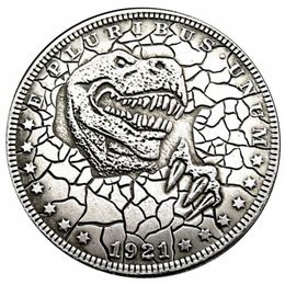 Hobo Coins USA Morgan Dollar Dinosaur Hand Carved Copy Coins Metal Crafts Special Gifts #0028