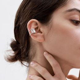 Backs Earrings Timeless Wonder Zirconia Geo Ear Cuff Earring For Women Designer Jewellery Aesthetic Accessories Fake Piercing Prom Rare Gift