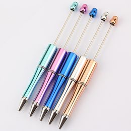 Gel Pens 40pcs Latest Beaded Ballpoint Pen Beadable Plastic Handmade Teacher Kids Gift School Office Supplies 230130