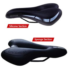 Saddles Bicycle Soft Hollow Comfortable Thick Sponge Sile Seat Cushion Riding Mountain Bike Saddle High Quality 0130