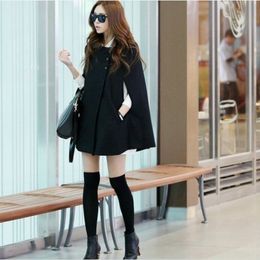 Women's Trench Coats Spring Women's Fashion Winter Sexy Single Breasted Poncho Jacket Solid Color Loose Cape Jacket Plus Size 230130