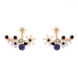 Stud Earrings Arrival High Quatity Mulit-Color Enamel Crystal Earring Handmade Wholesale Romantic Copper Cute Flower Jewelry