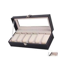 Jewellery Boxes Window Organiser Box For Save 6 Wrist Watches 656 Q2 Drop Delivery Packaging Display Dhzs3