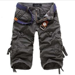 Men's Shorts Summer Army Military Work Casual bermuda Loose Cargo Men Fashion Overall Trousers NO BELT 230130