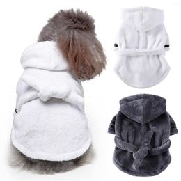 Dog Apparel Polyester Dogs Bathrobe Adjustable Belt Sleeved Small Sleeping Clothing Comfortable Soft Lightweight Homewear