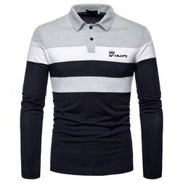 Men's Polos Men Polo Men Shirt Long Sleeve Polo Shirt Contrast Colour Polo Clothing Four Seasons Streetwear Casual Fashion Men Tops 230130