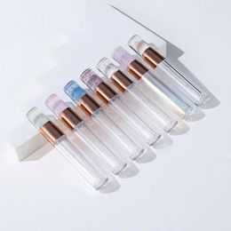Storage Bottles 50pcs 6ml Empty Lip Gloss Tube With Wand Cosmetic Gold Eyeshadow Refillable Bottle Lipgloss Clear Concealer Container