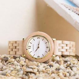 Wristwatches BOBO BIRD Women Wooden Watch Fashion Luxury Japanese Quartz Movement Anniversary Gift Box Personalised Drop