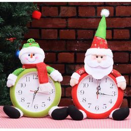 Wall Clocks 1PC Christmas Door Decoration Holiday Clock Decor Desk Musical Table Ornaments