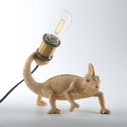 Table Lamps Resin Lizard Night Light Nordic Living Room Bedroom For Modern Animal Chameleon Lamp Led Desk Decor Lighting Fixtures