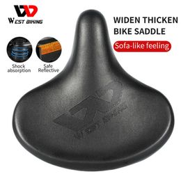 s WEST BIKING Bicycle Men Women MTB Road Saddle Shock Absorbing Comfortable Big Butt Bike Seat Cycling Accessory 0130