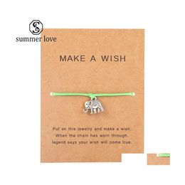 Link Chain Wish Bracelet With Gift Card Mtitype Charm Bracelets Bangles For Women Men Friendship Statement Jewellery Greeting Cardsz Dhrqo