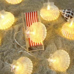 Strings Warm White Sea Shell String Light Holiday Lamp Handmade Indoor Christmas Tree Wedding Party Home Decoration Battery