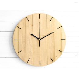 Wall Clocks Slient Wooden Clock Modern Design Vintage Rustic Shabby Simple Quiet Art Watch Home Decoration