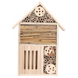 Small Animal Supplies Garden Wooden Insect House Bee Outdoor Wood Bug Room Shelter Nesting Box Decoration 230130