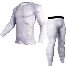 Men's Thermal Underwear Men Compression Sets Running Jogging Suits Clothes Sport Set Long T-shirt And Pants Gym Fitness Tights