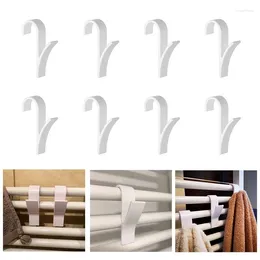 Hooks 2/4/6pcs White Hook Heated Towel Rack Radiator Bracket Bathroom Hanger Soft Scarf