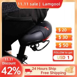 s with Taillight Mountain Cushion Bicycle Big Butt Widened Soft Saddle Comfortable Seat Bike Accessories 0130