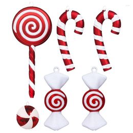 Christmas Decorations Glitter Candy Cane Lollipop Ornaments Hanging Decor Tree For