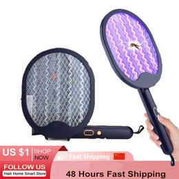 Pest Control Swatter Foldable Mosquito Killer Lamp 3000V USB Rechargeable Angle Adjustable Electric Bug Zapper Fly Bat 0129