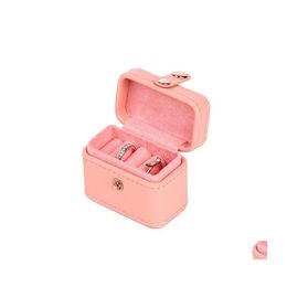 Jewelry Pouches Bags Pouches Mini Snap Leather Ring Storage Box Earring Bangle Display Case Organizer 3410 Q2 Drop Delivery Packagin Dhhnx