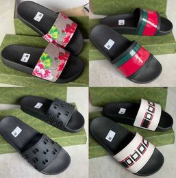 Designer Slides Uomo Donna Pantofole Sandalo estivo Spiaggia Scivolo Piattaforma piatta Scarpe moda donna Infradito Api tigre a righe Pantofola causale con scatola Taglia grande 47 NO311