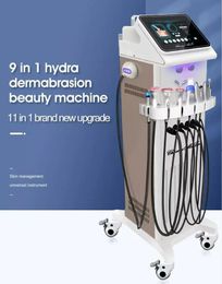 Top qualitys 9 in 1 Microdermabrasion hydro water oxygen machine facial skin care wrinkles acne removal rejuvenation Salon Apparatus with Two years warranty