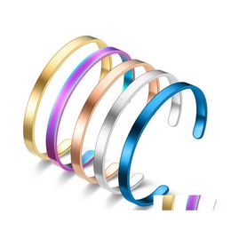 Bangle Cuff Stainless Steel Men Bracelet For Man Woman Fashion Jewellery Wholesale Drop Delivery Bracelets Dhand