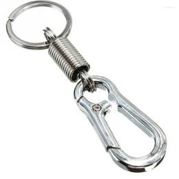 Keychains Stainless Steel Gourd Buckle Key Chain Carabiner Waist Belt Clip Anti-lost Hanging Retractable Keyring High Quality #07