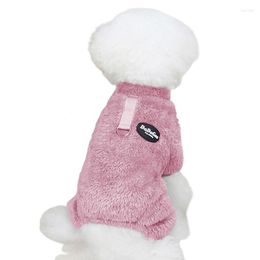 Dog Apparel Velvet Clothes Windproof Fuzzy Pyjamas Winter For Small Dogs Pet Jumpsuit Cat