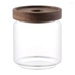 Storage Bottles 5pcs Acacia Wood Candle Empty Jars Snack Can Container Wooden Lids For Making Coffee Bean Tea Glass Sealed Jar