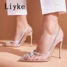 Fashion Pink PVC focuses on the transparency of female experts to get m out crystal women's bag Dress Shoes Stiletto 0129