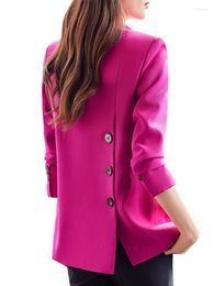 Women's Suits Fashion Pink Black Brown Blazer Women Ladies Female Business Work Wear Single Breasted Formal Jacket For Autumn Winter