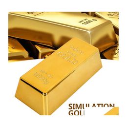 Party Games Crafts Fake Gold Bar Golden Creative Blion Door Stop Paperweigh Simation Table Decor Deluxe Gate Stopper Props Toy Off Dhgm2